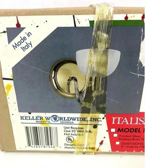 VTG Italisa Series Frosted Glass Wall Lighting Fixture OPEN BOX Keller Italy - Picture 1 of 11